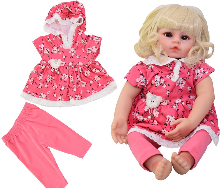 Komplet niemowlęcy sukienka w kwiaty i legginsy (1)