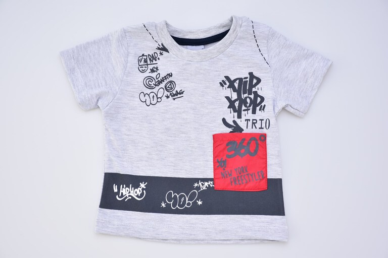 Sportowy komplet niemowlęcy T-SHIRT spodenki - Szary (3)