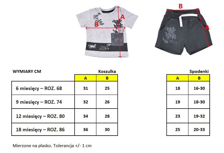 Sportowy komplet niemowlęcy T-SHIRT spodenki - Szary (5)