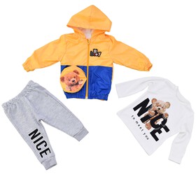 Komplet niemowlęcy 3 częściowy kurtka przeciwdeszczowa + bluza + spodnie 