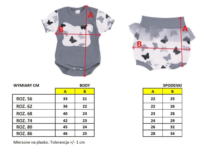 Komplet na lato body + spodenki bloomersy motyl (6)