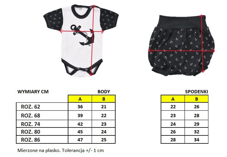 Marynarski komplet Lato spodenki body niemowlę  (6)