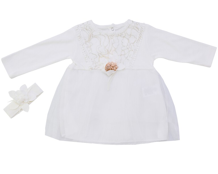 Biała sukienka do chrztu tiulowa dziewczynka (1)