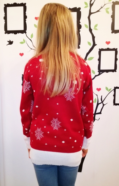 Sweter z reniferem dla dziecka - czerwony (3)