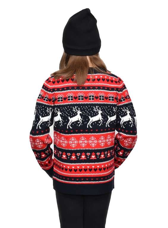 Granatowy norweski sweter świąteczny dziecięcy (4)