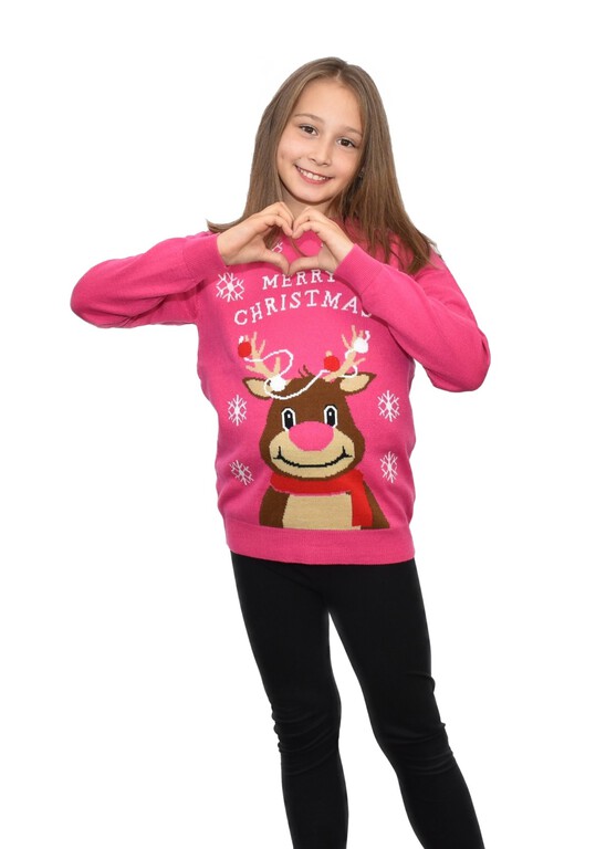 Dziecięcy sweter świąteczny renifer Merry Christmas (2)