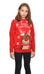 Czerwony dziecięcy sweter świąteczny renifer Merry Christmas (1)