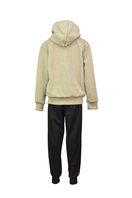 Dres chłopięcy skater oliwkowy komplet z kapturem bluza spodnie do szkoły (3)