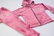 Dziewczęcy dres welurowy brudny róż bluza spodnie brokat min (6)