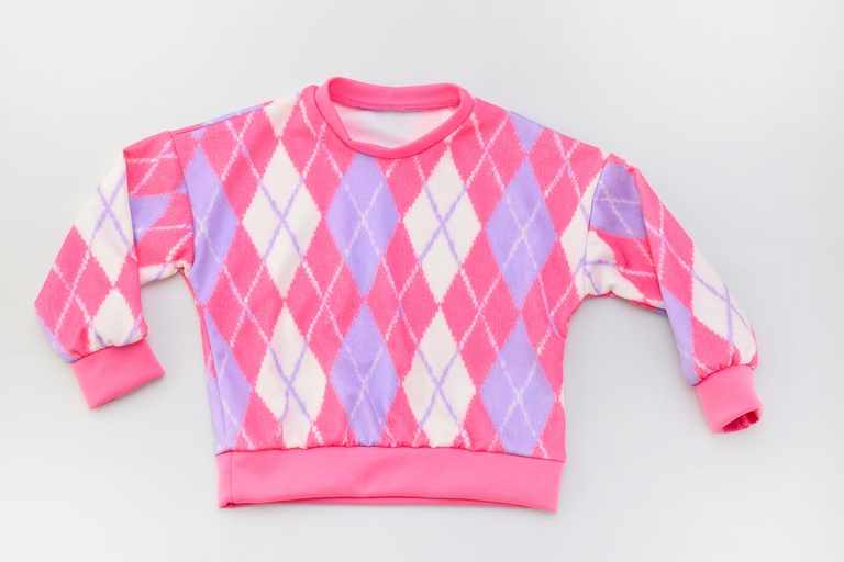 Dziewczęcy dres różowy w romby  (6)