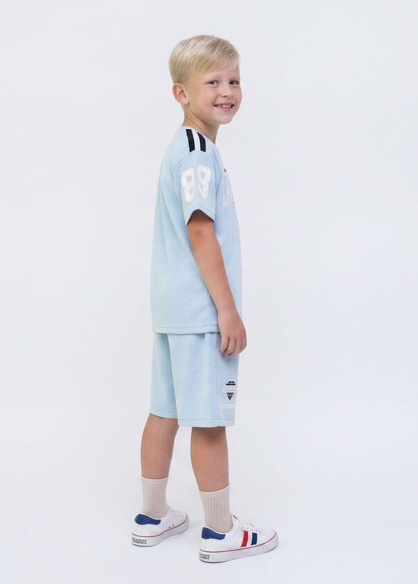 Sportowy Komplet Chłopięcy Błękitny Los Angeles – Koszulka i Spodenki (5)