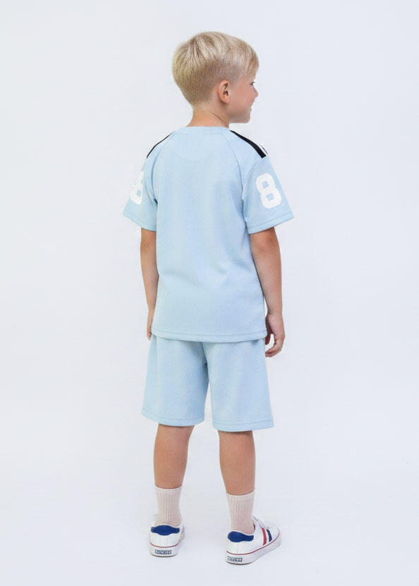 Sportowy Komplet Chłopięcy Błękitny Los Angeles – Koszulka i Spodenki (6)